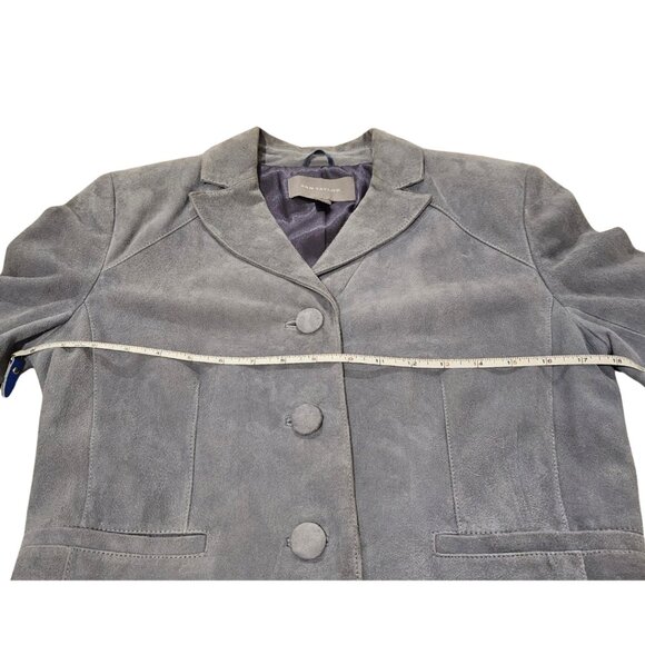 Ann Taylor Grey Leather Jacket Size 6 - Picture 7 of 9